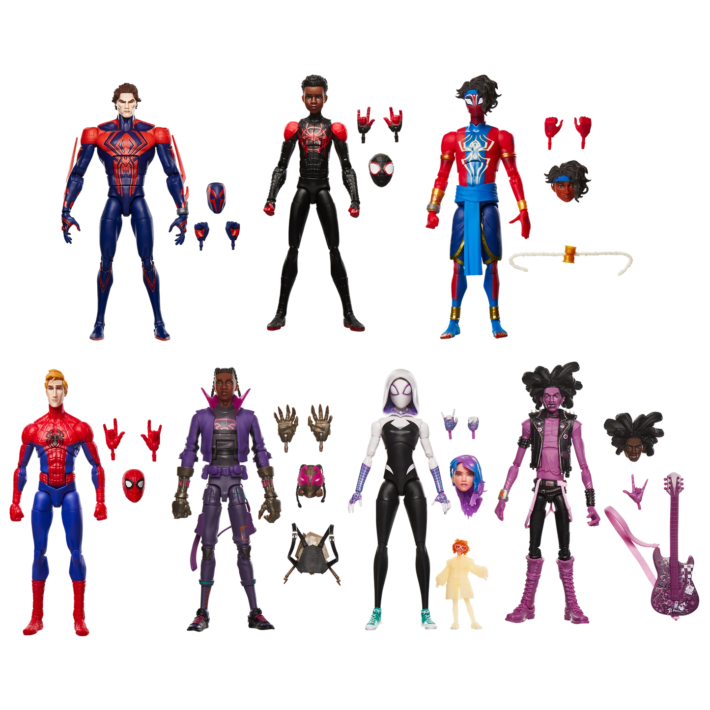 Marvel Legends Across The Spiderverse Wave 2 Peter Paker Gwen Spot Miles 2099 Spider Punk  Wave 6" Action Figure