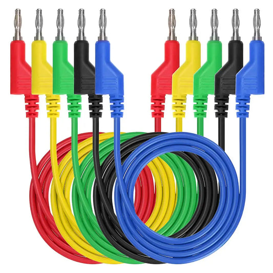 5PCS Stackable Banana to Banana Plug Test Leads Soft Electrical Test Cable Wire 3.3ft/1m for Multimeter 1000V 15A