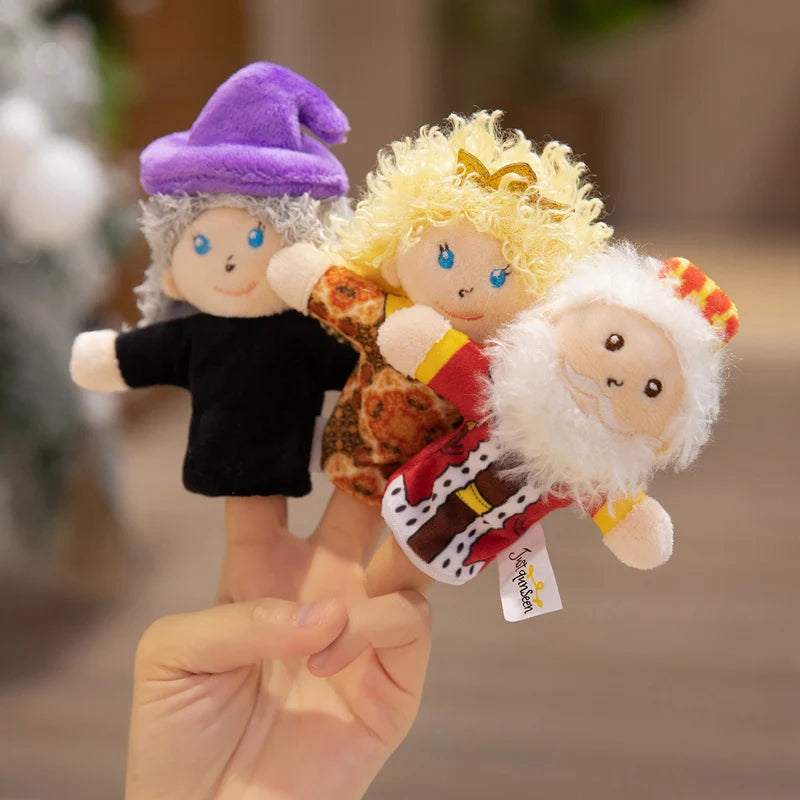 Cute Fairy Tale Kingdom Series Plush Hand Puppets Toys Cozy Cartoon Prince Princess Finger Puppets Funny Children Game Props