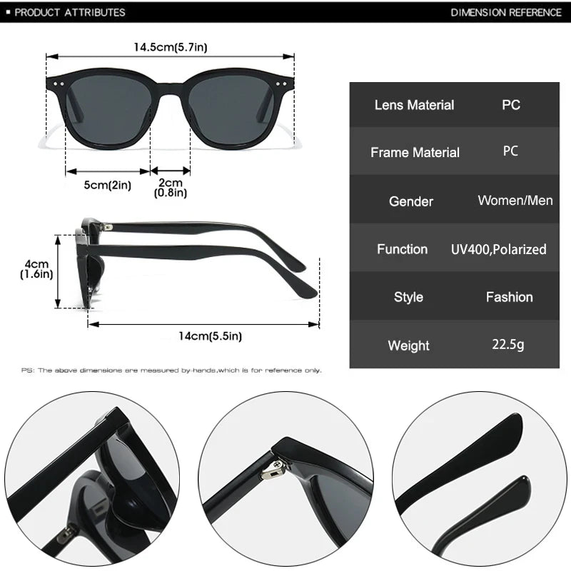 JNPCXI New Fashion Round Polarized Men Rivets Sunglasses Shades UV400 Retro Gradient Mirror Women Luxury Sun Glasses