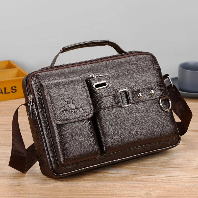 Men Shoulder Bag Pu Leather Business Messenger Crossbody Bags Designer Handbag