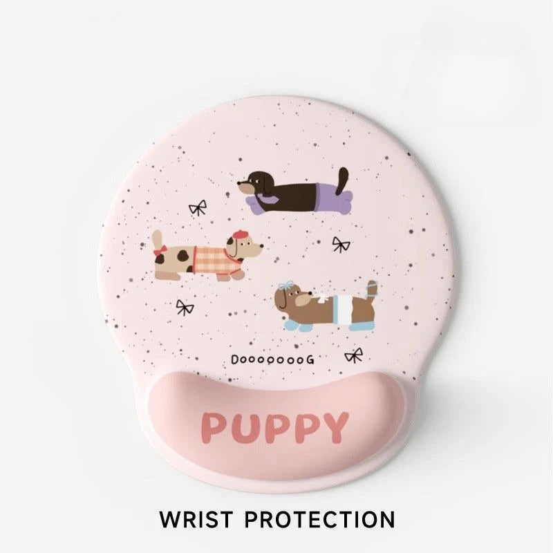 Cartoon Wrist Rest Mouse Pad Memory Foam Keyboard Wrist Support Anti Slip Ergonomic Mousepad for Office Gaming PC Computer Desk