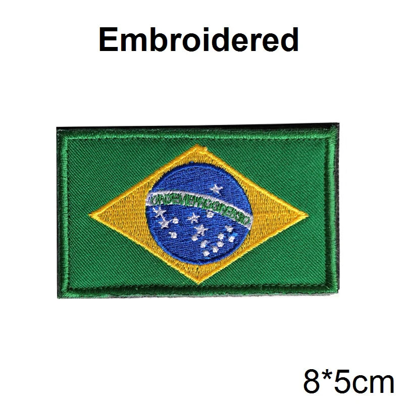 PVC & Embroidered Flag Patches UK Spain France Germany US Russia Tactical Badge