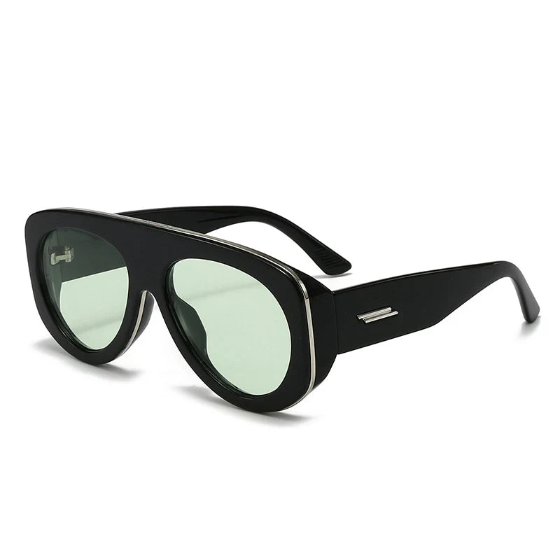 JNPCXI New Oversized Oval Pilot Sunglasses Women Big Luxury Brand Retro Y2K Punk Mirror Sun Glasses for Ladies Shades UV400