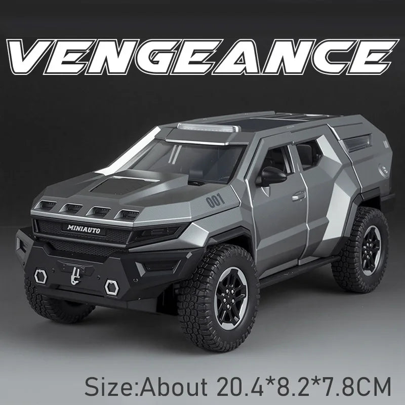 1:24 Rezvani Motors Model Toys Diecast Toys Doors Opened with Sound Light Pull Back Front Wheel Steering Vehice Boy Holiday Gift