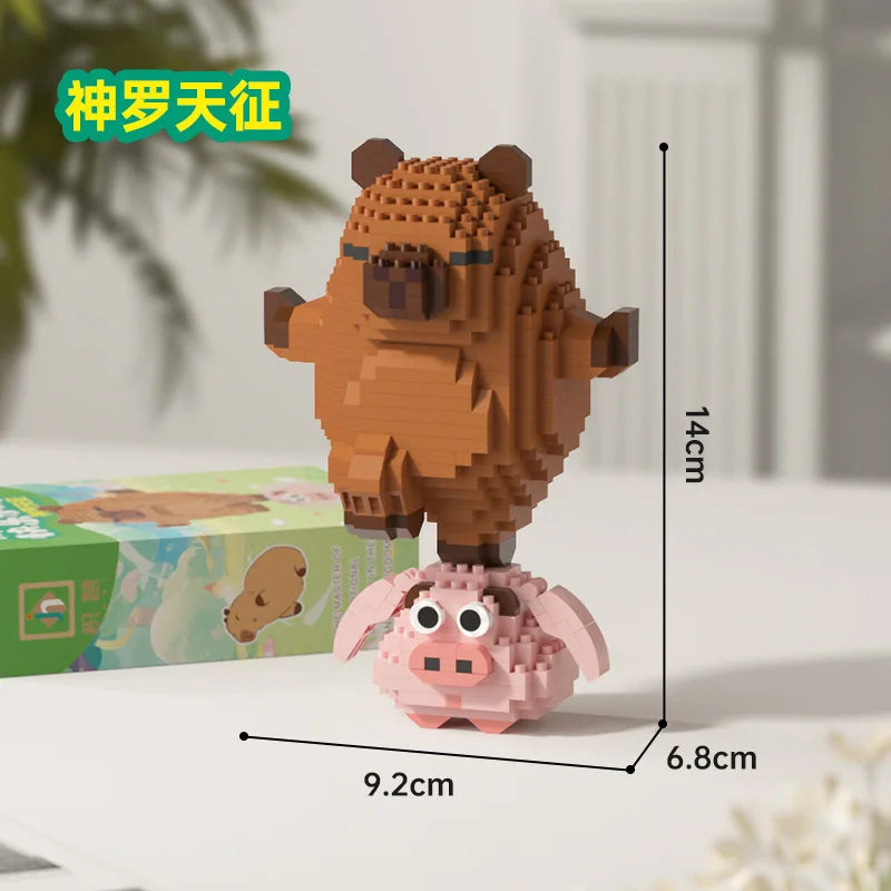 Happy Capybara Building Blocks Educational STEM Kid Toys Creative Assembly Model
