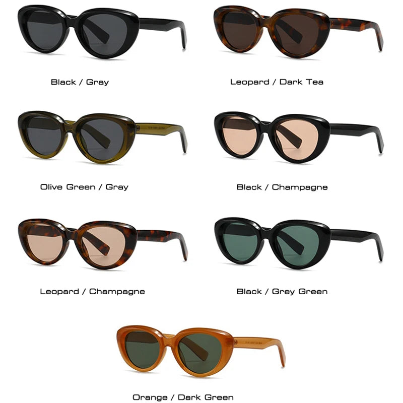 JNPCXI New Vintage Cat Eye Women Sunglasses Fashion Rivets Men Tea Shades UV400 Trending Sun Glasses
