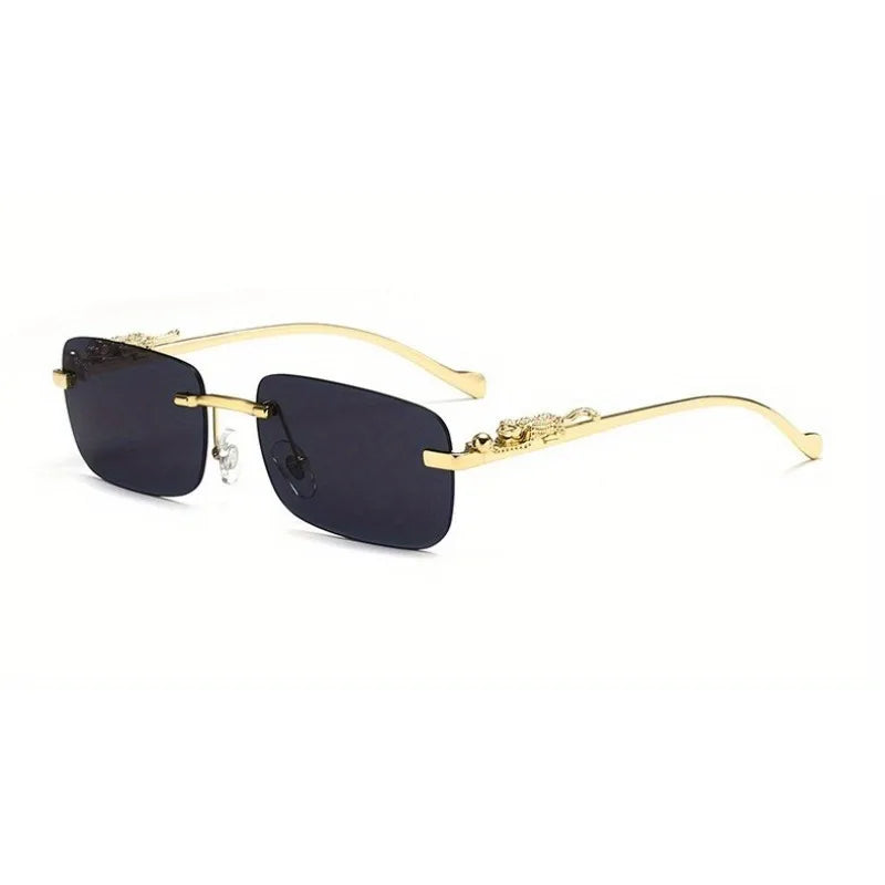 Frameless square fashion glasses, colorful women's and men's retro metal glasses