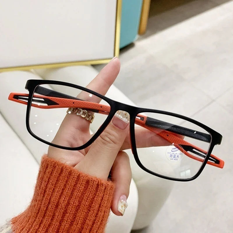 3pcs Casual Square Anti Blue Light Glasses Lightweight Non-slip for Outdoor & Daily Work