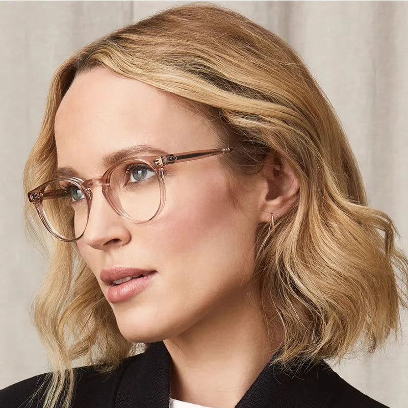 JNPCXI Retro Small Oval Rivets Women Prescription Glasses Fashion Optical Lens with Recipe Men Myopia/Hyperopia/Progressive