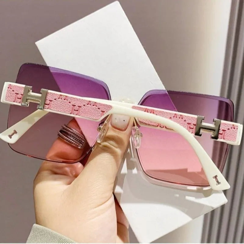 3pcs New Trendy Frameless Gradient Color with A High-end Feel for Women's Fashionable Sunglasses