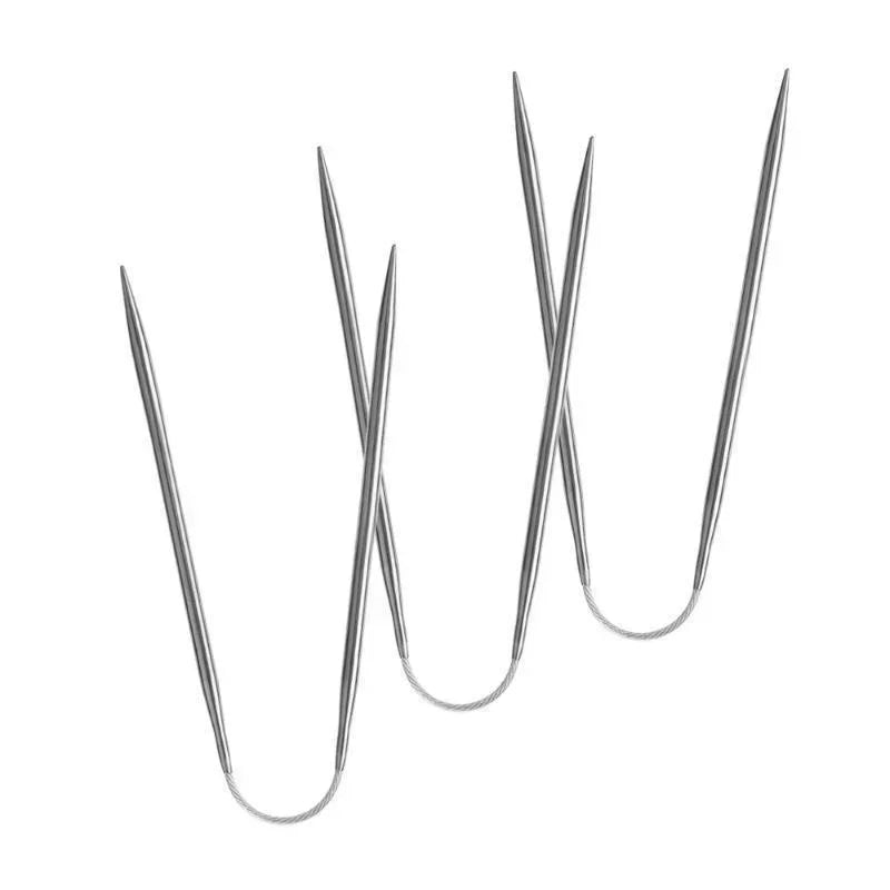 3Pcs Knitting Needles Knitting Tool Stainless Steel Circular Flexible Sock Knitting Needles