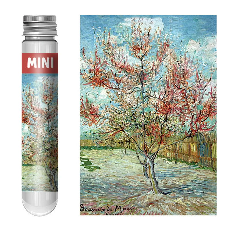 150pcs test tube jigsaw puzzle Van Gogh Painting Puzzles with Puzzle Storage Tray Plastic Sorting Tray Jigsaw Aids
