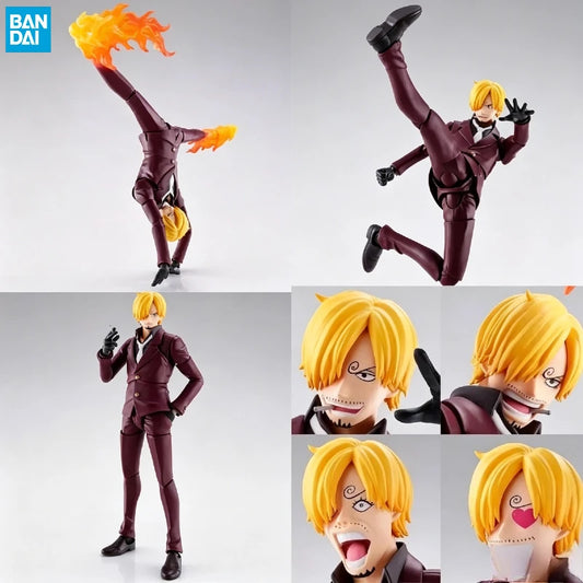 【IN STOCK】Original Bandai S.H.Figuarts One Piece Sanji Vinsmoke Wano Country Onigashima 15cm Action Figure Collectible Model