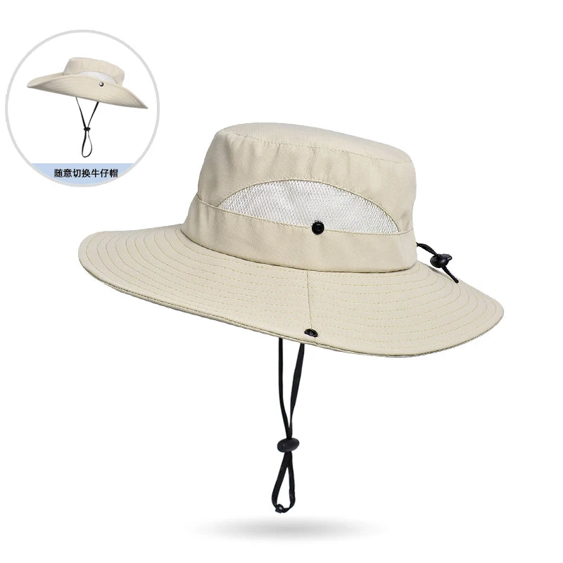 Xinbaoguan 100% Polyester New Spring/Summer Big Eaves Sun Protection and Sunshade Fishing Hat Breathable and Versatile Sun Hat