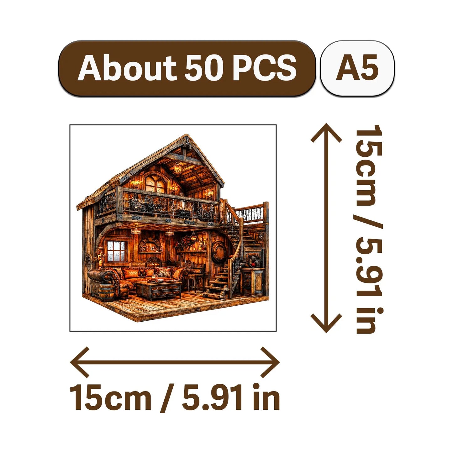 Rural Scenery Wooden Jigsaw Puzzle Wood Home Decor Painting Christmas and Halloween Gift Toy for Teen and Kid