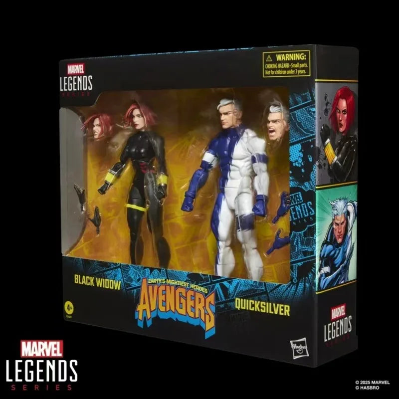 Original Hasbro Marvel Legends Series Black Widow and Quicksilver Action Toy Figure