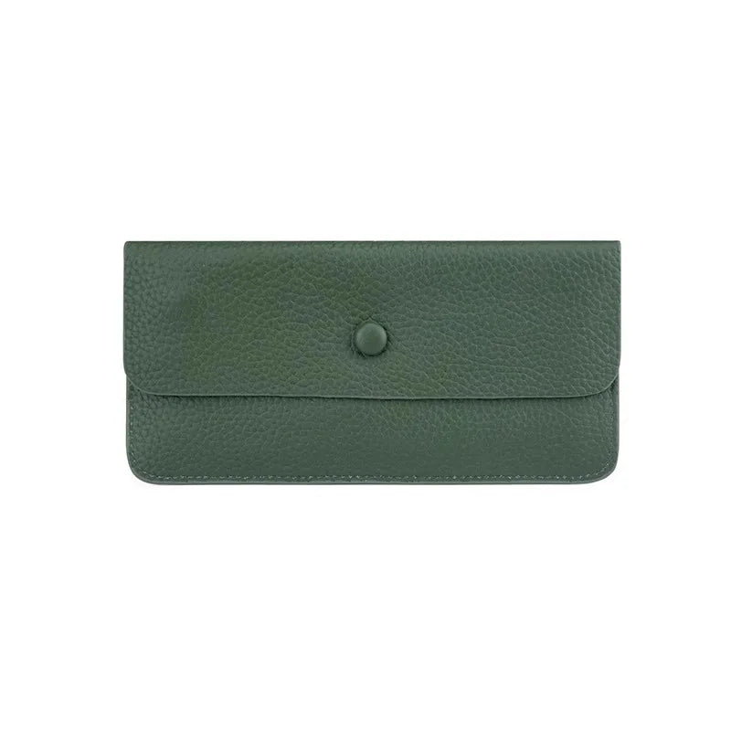 Long Genuine Leather Wallet Women's Versatile Ultra-Thin Soft Leather Cact Money Clip Card Holder Large Cy Holder Clutch Purse