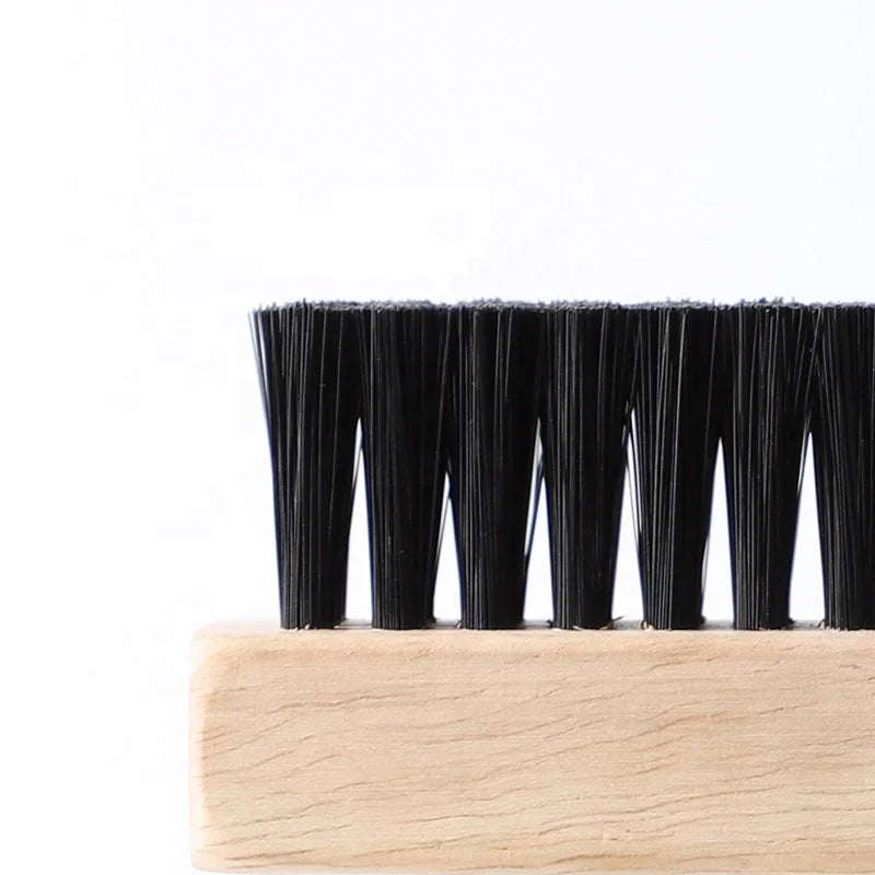 Sneaker cleaning shoe brush w/ natural wooden handle shoe brush Multitasks tools