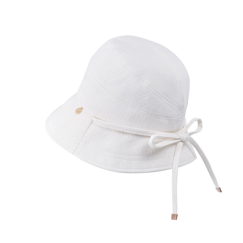 8761Summer outdoor travel sunshade hat all senior sense big head basin hat show face small bow fisherman hat