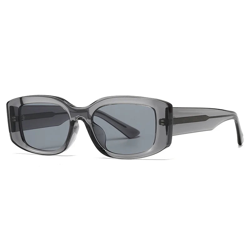 JNPCXI Fashion Square Jelly Color Women Sunglasses Shades UV400 Fashion Tea Gradient Men Punk Rivets Sun Glasses