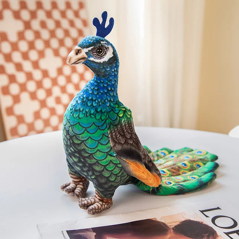 Simulation Stuffed Animal Cute Birds Parrots Toucan Eagle Peacock  Pigeon Plushies Toys Educational Gift