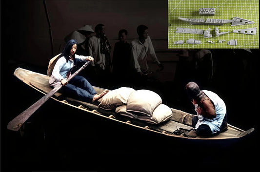 1:35  Resin Model, Scene Model Making Rowing Two Person Group Gk, Uncolored Model