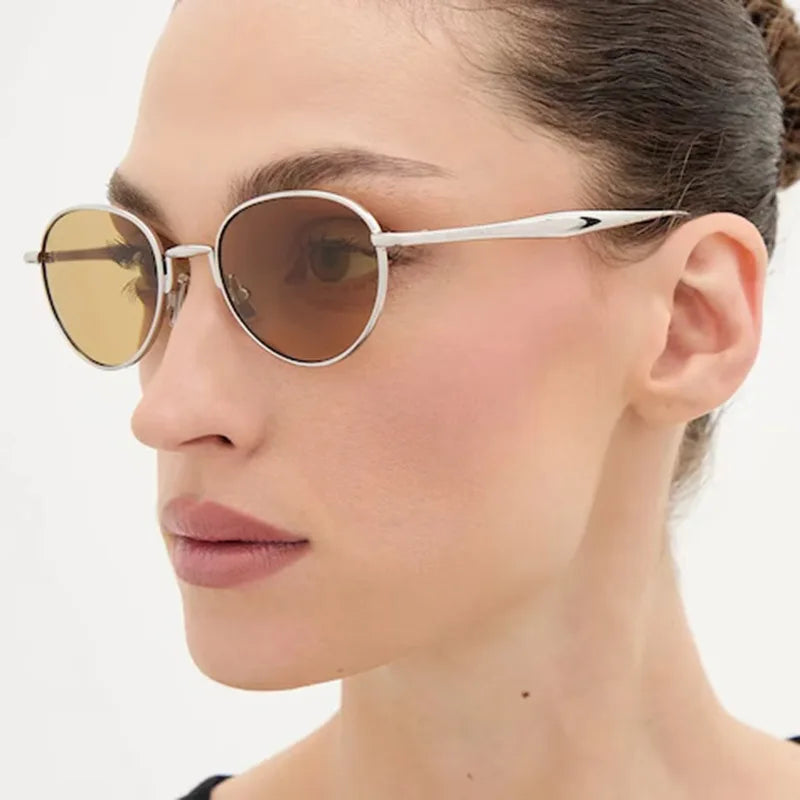 JNPCXI New Retro Metal Oval Sunglasses Women Brand Designer Shades UV400 Fashion Punk Men Blue Sun Glasses
