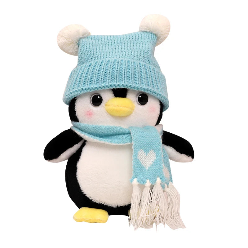 1pc 25/35cm Cute Penguin With Hat Scarf Plush Toy Doll Soft Stuffed Animal Cartoon Toys Pillow for Children Kids Xmas Gift Decor