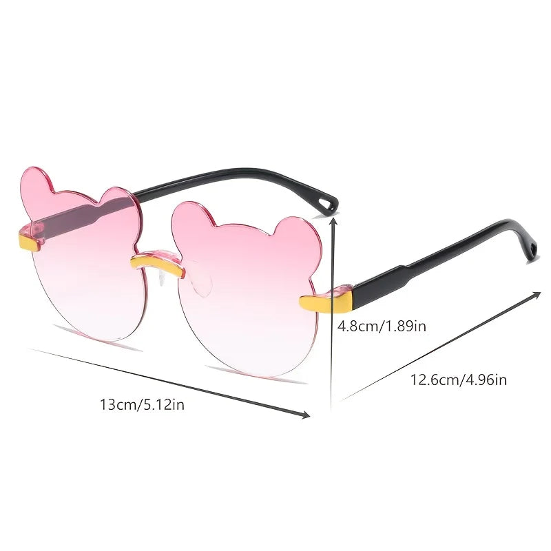 A Pair of Transparent Cute Teddy Bear Costume Glasses Cartoon Teddy Bear Shape Suitable for Festivals Parties Birthdays