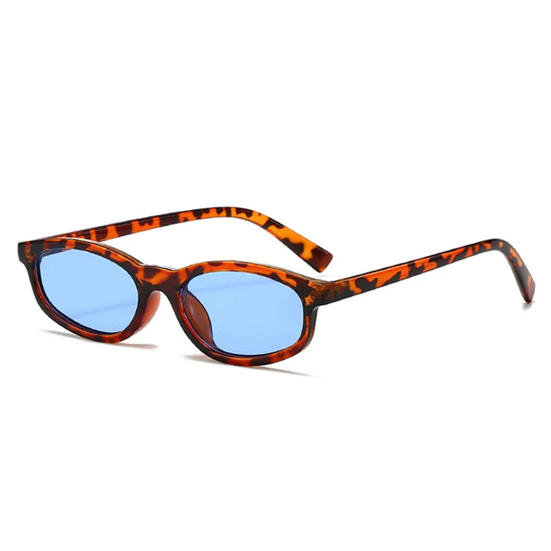 JNPCXI New Retro Small Cat Eye Sunglasses Women Leopard Blue Shades UV400 Fashion Men Trending Sun Glasses
