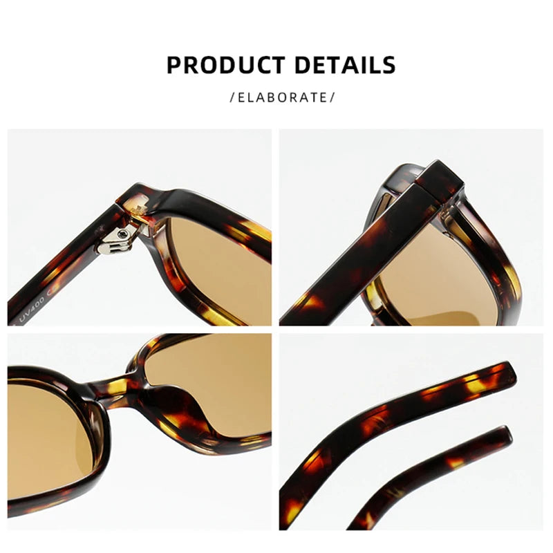 JNPCXI New Fashion Small Rectangle Sunglasses Women Shades UV400 Leopard Green Men Punk Sun Glasses