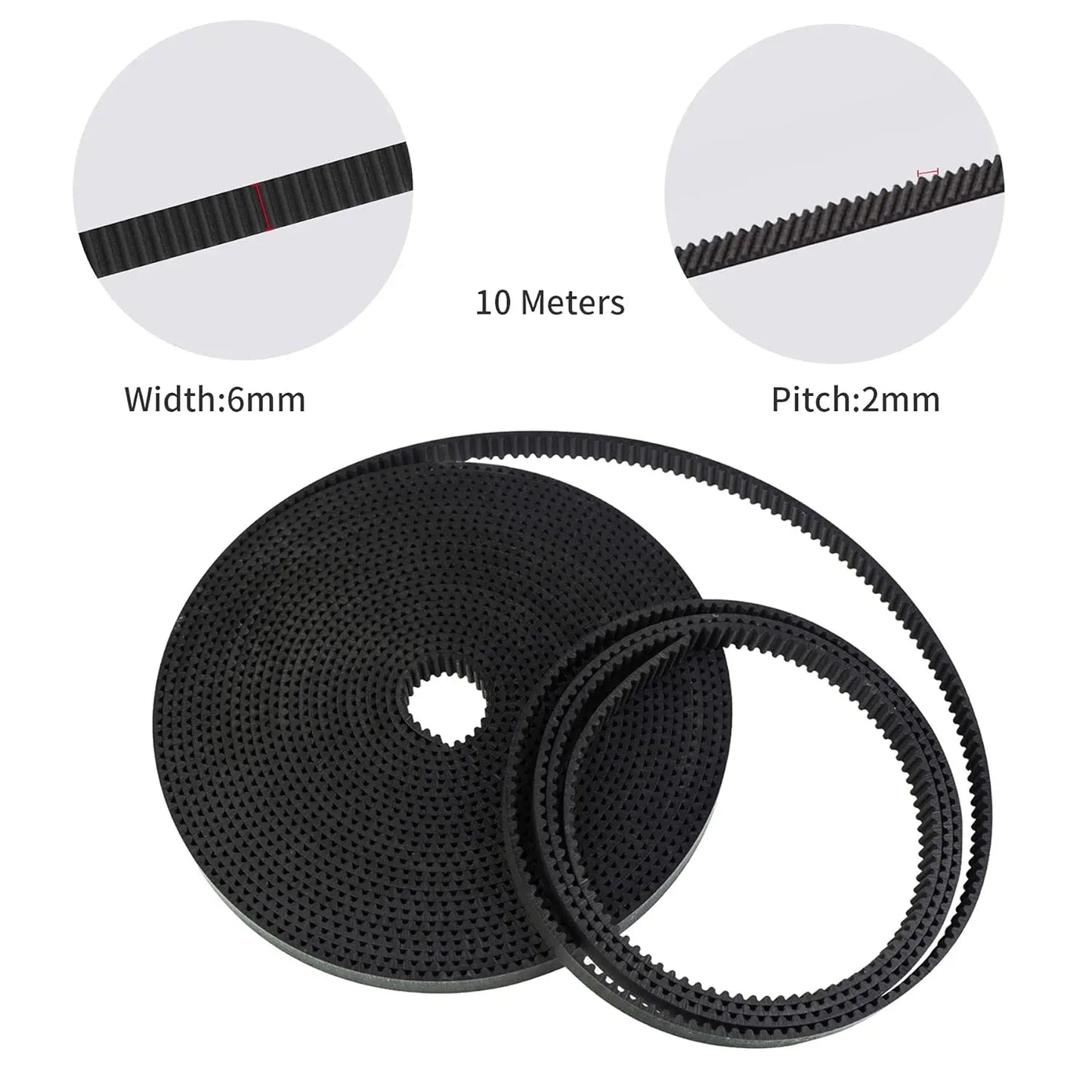 3D Printer Belt 10 Meters（32.8ft) GT2 Belt 2mm Pitch 6mm Wide for Creality Ender 3 Ender 5 CR-10 10S Anycubic Kobra Max Anet A8