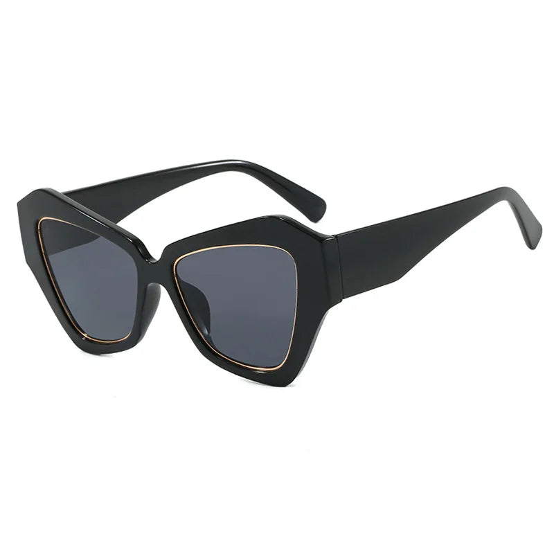 JNPCXI Ins Popular Fashion Cat Eye Women Sunglasses Polygon Shades UV400 Retro Candy Color Men Sun Glasses
