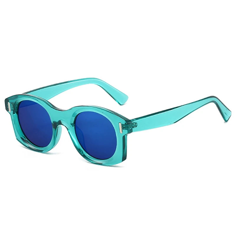 JNPCXI Ins Popular Fashion Square Sunglasses Women Gradient Mirror Shades UV400 Retro Rivets Men Punk Sun Glasses