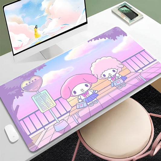 Melody7 Cute Mouse Pad Large Hello Kitty Kuromi Kawaii Mouse Mat Pink Desk Mat