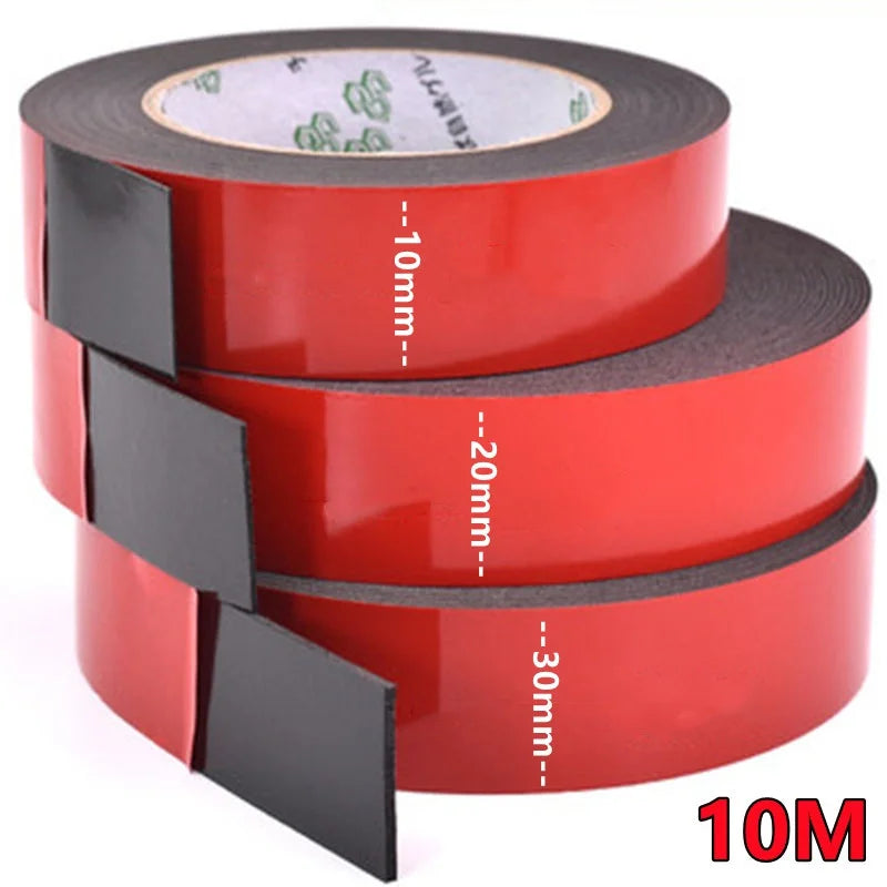 1roll 10m Super Strong Double Sided Adhesive Foam Tape, Mounting Fixing Pad Sticky Tape