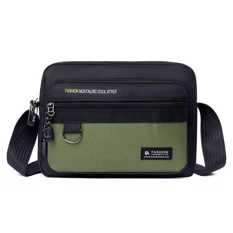 New Multi-pockets Men's Shoulder Bag Waterproof Large Capacity Men's Business Bag Work Travel Canvas Crossbody Bag for Male