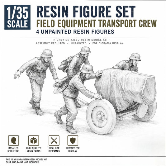 1/35 Casting Resin Model Assembly Kit GK, 4 People for Scene Production Model, Unpainted (excluding Tires)