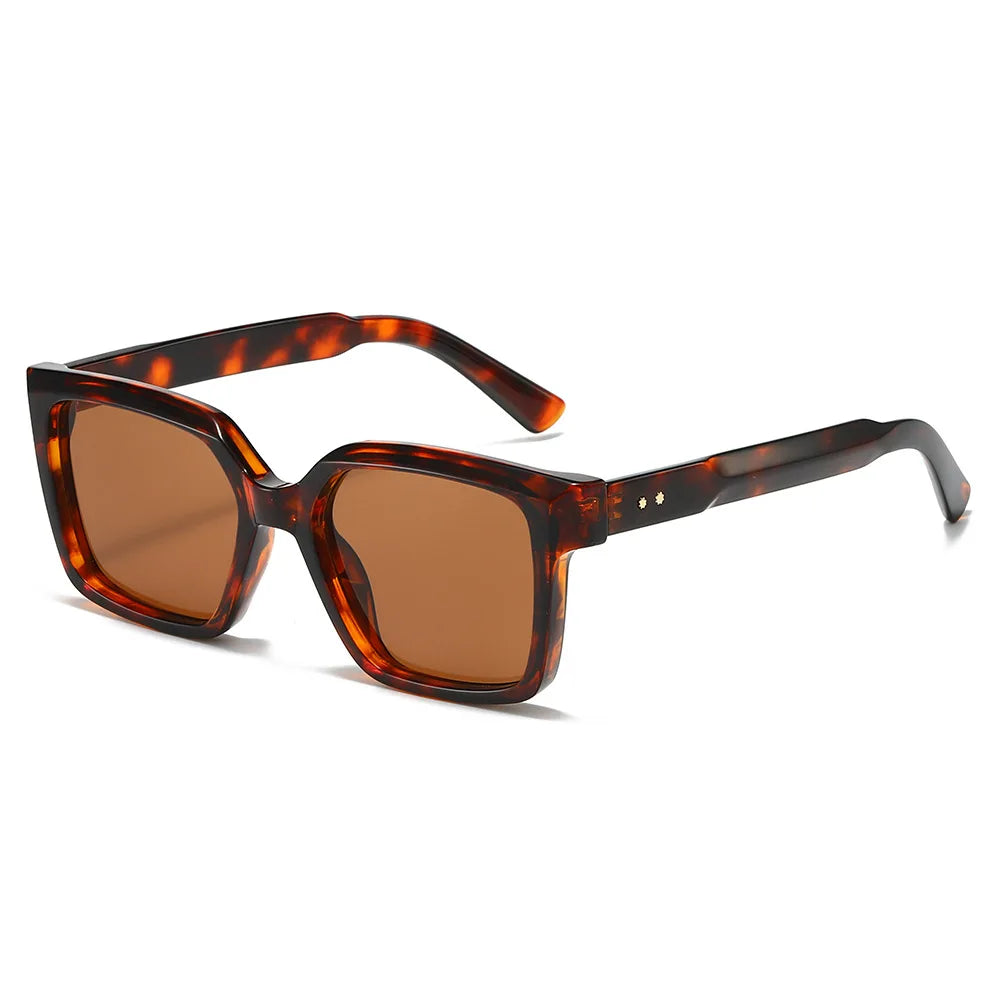 JNPCXI New Square Sunglasses Women Shades UV400 Retro Trending Rivets Men Gradient Orange Sun Glasses