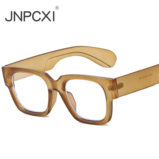 JNPCXI New Fashion Square Women Glasses Frame Clear Anti-Blu-Ray Eyewear Retro Men Optical Frame Computer Goggles
