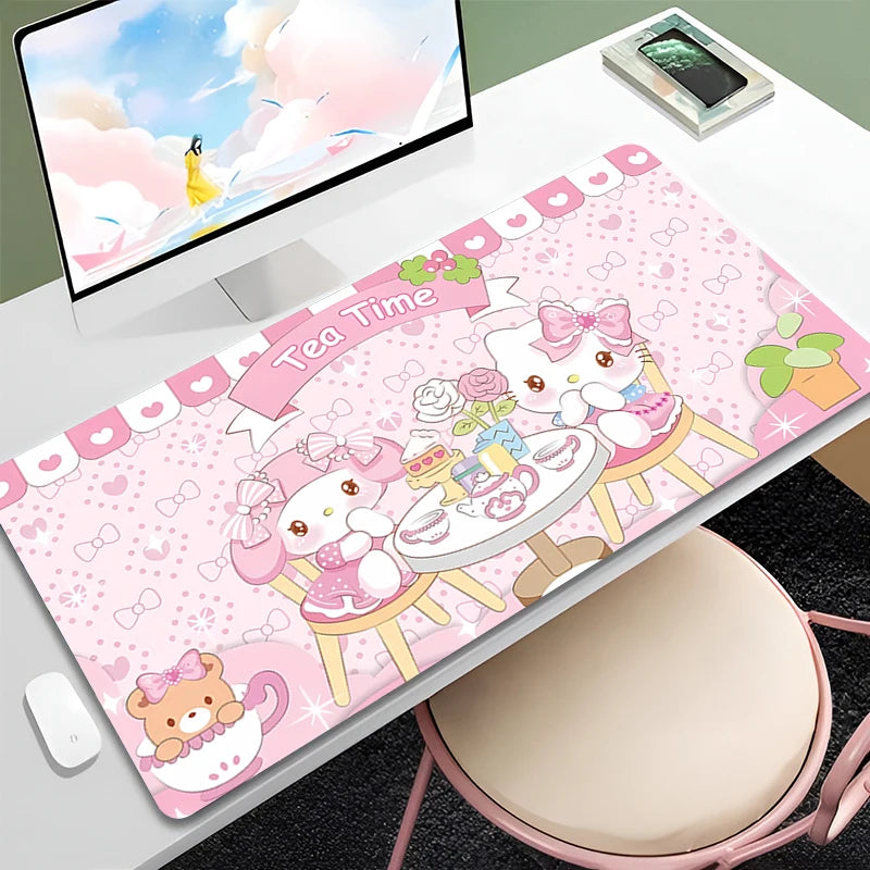Melody1 Cute Mouse Pad Large Hello Kitty Kuromi Kawaii Mouse Mat Pink Desk Mat