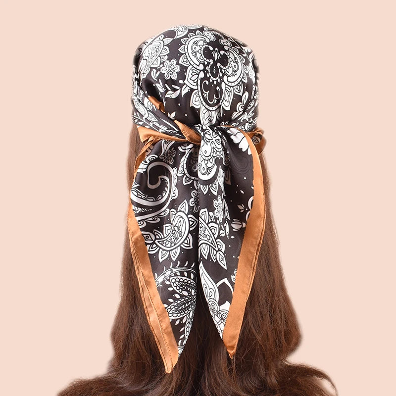 1PC 27.56x27.56inch Floral Print Bandana Bohemian Style Women's Headscarf Hairband Headband Perfect for Enhancing Your Look