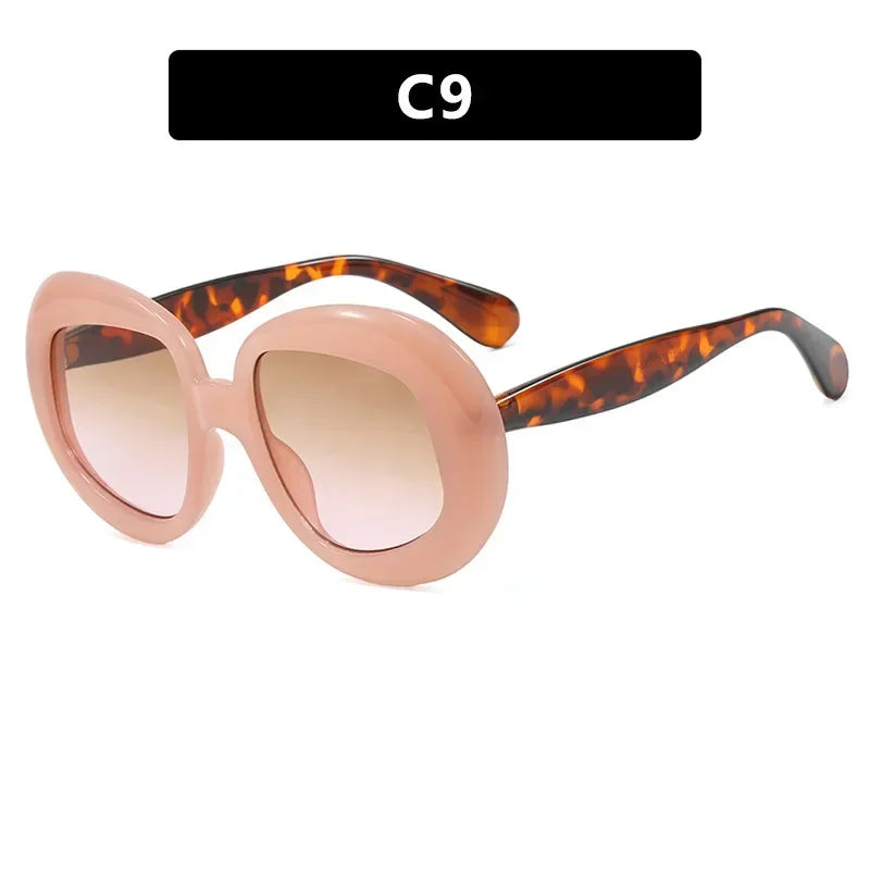 JNPCXI Vintage Round Spectacle Frame Women Luxury Oval Anti Blue Light Glasses Frame Retro Fashion Men Sunglasses