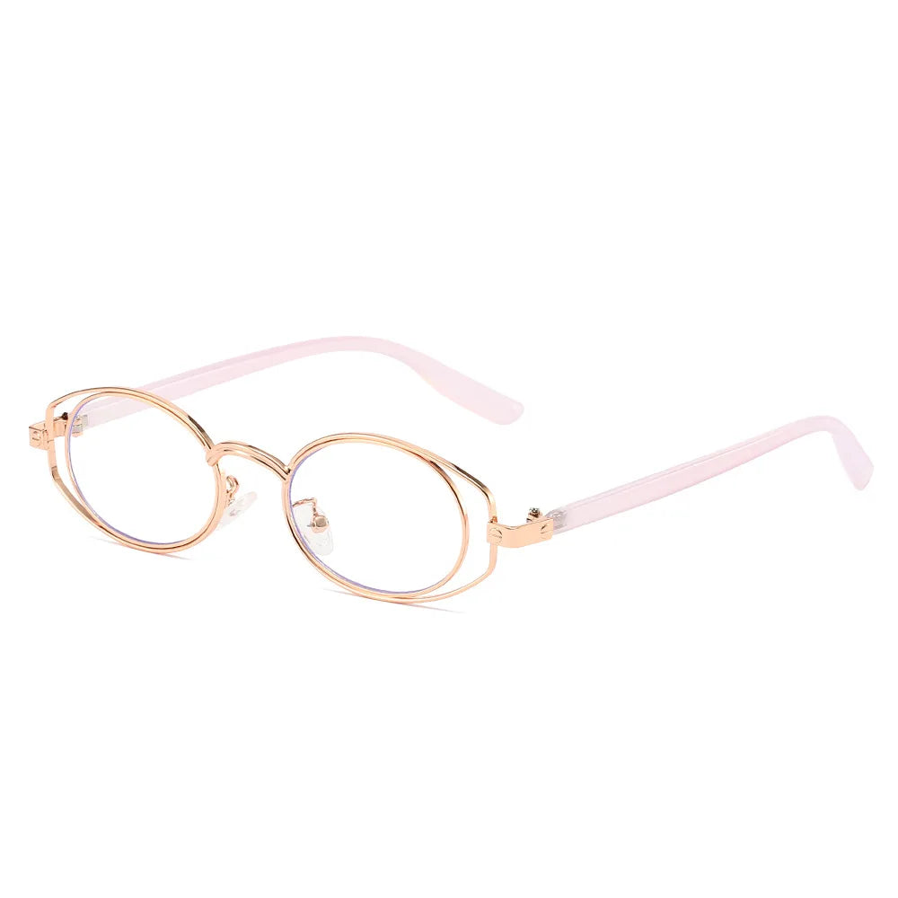 JNPCXI New Vintage Double-circle Oval Glasses Frame Men Optical Prescription Eyeglasses Women Luxury Eyewear