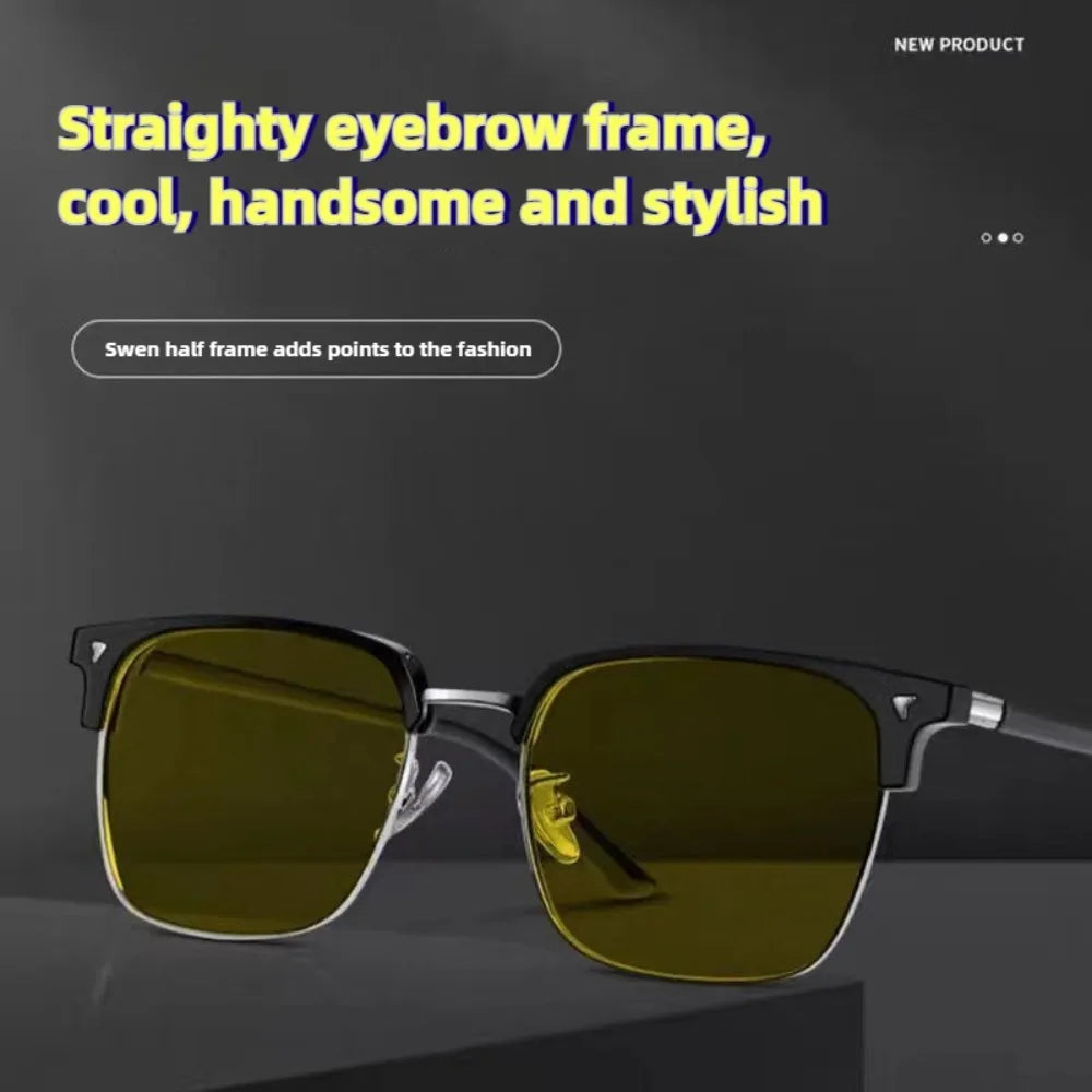 2PCS Unisex Yellow Lenses Night-Vision Glasses Driving Glasses  Ultra Light Sunglasses