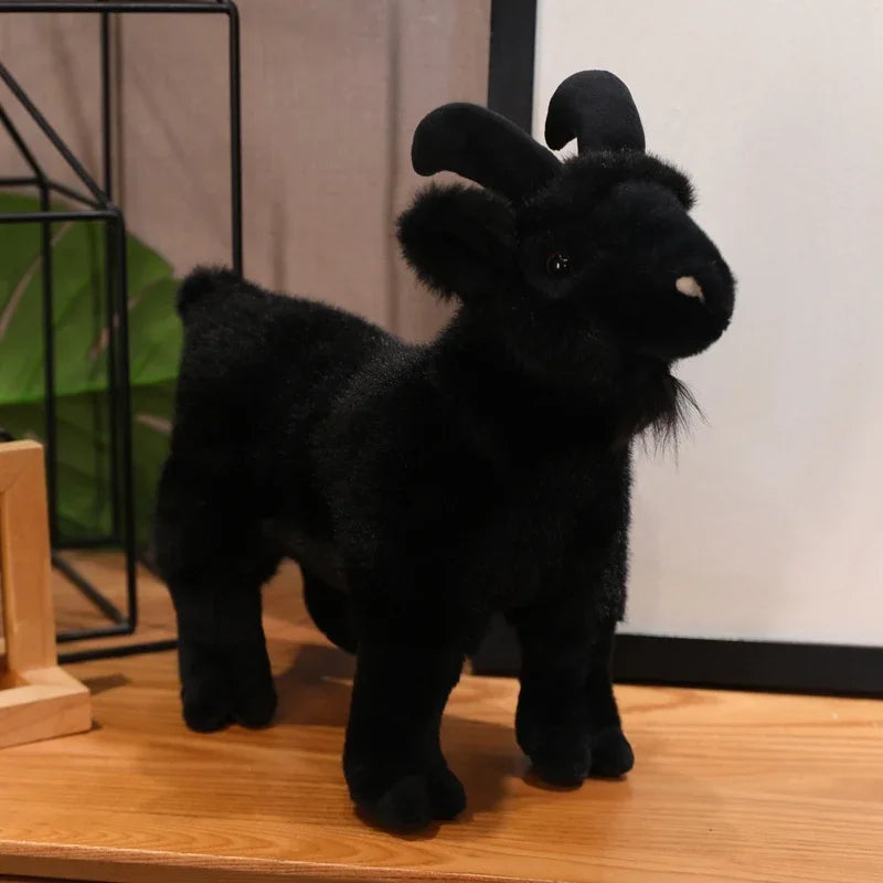 New Goat Plush Toys White Black Sheep Doll Simulation Goat Plushie Toys Stuffed Animals Sheep Doll Home Decor Kids Toys ﻿