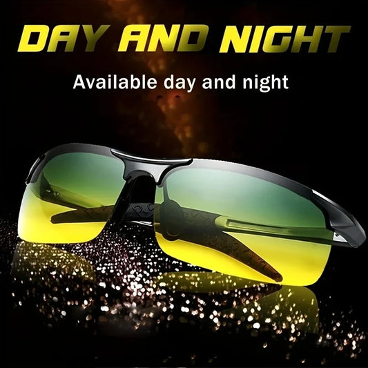 1pc Day & Night Vision Driving Glasses - Sporty Eyewear for Men & Women Perfect for Running, Hiking & Fishing