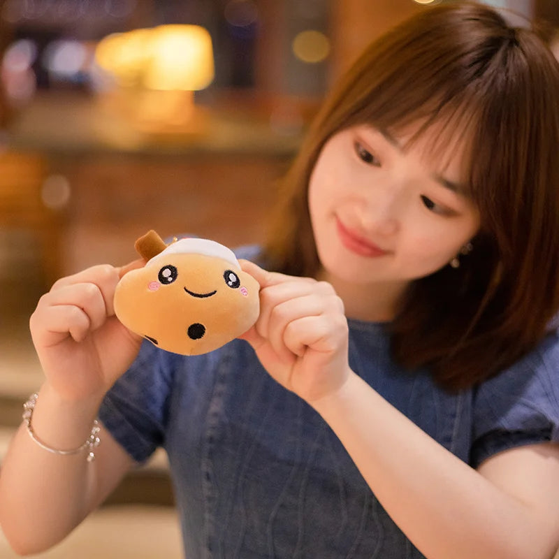 Kawaii Bubble Tea Keychain Soft Plush Toy Keychain Stuffed Boba Doll Cute Backpack Decoration Best Birthday Gifts for Girls