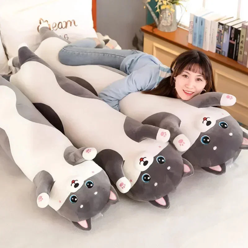 Lovely Husky Stuffed Animals, Dogs, Throw pillows Side Sleeping Body PillowLong Pillow Children Adult Birthday Present Cute Gift